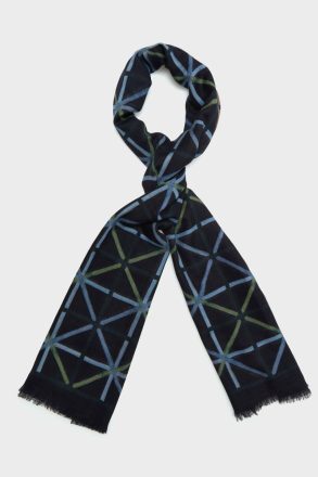 Navy/Blue/Hunter Green Men Origami Wool Scarf Scarves Purificacion Garci - Image 2