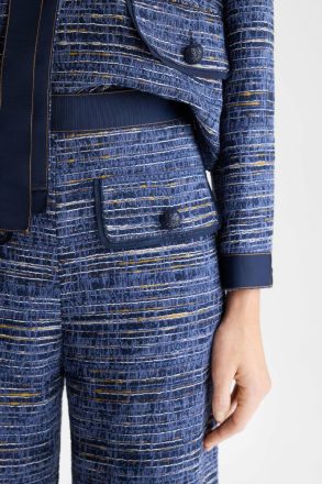 Navy Denim Effect Woven Straight-Fit Trousers Purificacion Garci Trousers Women - Image 2