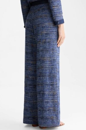 Navy Denim Effect Woven Straight-Fit Trousers Purificacion Garci Trousers Women - Image 3