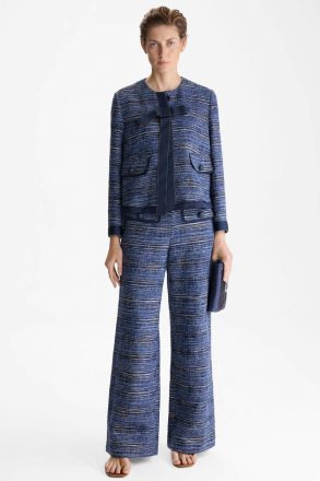 Navy Denim Effect Woven Straight-Fit Trousers Purificacion Garci Trousers Women - Image 4