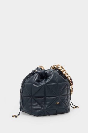 Navy Homenaje Acolchado Bucket Bag Purificacion Garci Shoulder Bags Women - Image 2