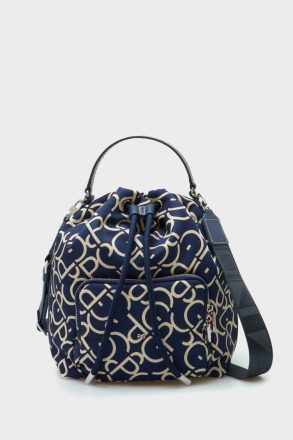 Navy Nylon Crossbody Bucket Bag Women Purificacion Garci Crossbody Bags