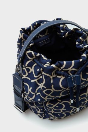 Navy Nylon Crossbody Bucket Bag Women Purificacion Garci Crossbody Bags - Image 3