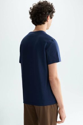 Navy T-Shirts Purificacion Garci Men Cotton T-Shirt - Image 3