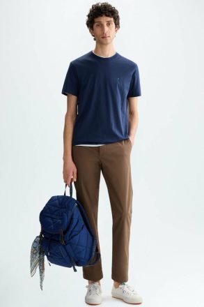 Navy T-Shirts Purificacion Garci Men Cotton T-Shirt - Image 4