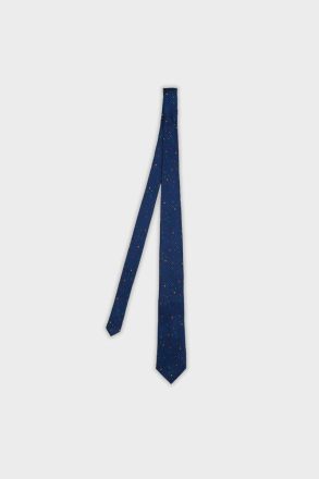 Navy Ties Word Search Cubes Silk Tie Purificacion Garci Men - Image 2