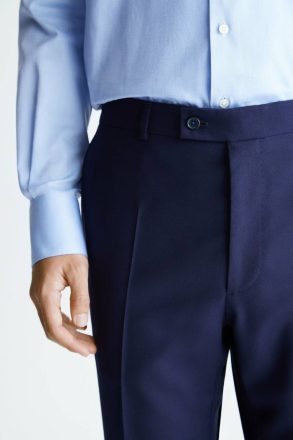 Navy Trousers Wool Classic Fit Suit Trousers Purificacion Garci Men - Image 2