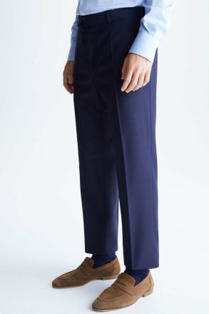 Navy Trousers Wool Classic Fit Suit Trousers Purificacion Garci Men