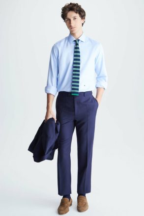 Navy Trousers Wool Classic Fit Suit Trousers Purificacion Garci Men - Image 4