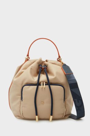 Nylon Cross Body Bucket Bag Gardenia Women Purificacion Garci Crossbody Bags
