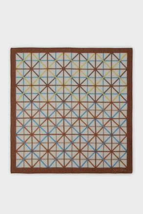 Origami 53 Cotton Bandana Men Blue/Brown/Ecru Purificacion Garci Scarves