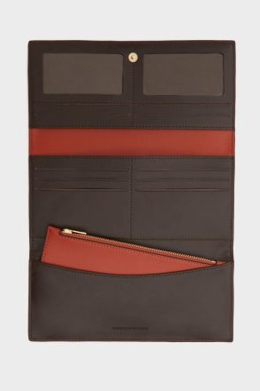 Origami American Wallet With Detachable Coin Purse Blood Orange Women Large Wallets Purificacion Garci - Image 2