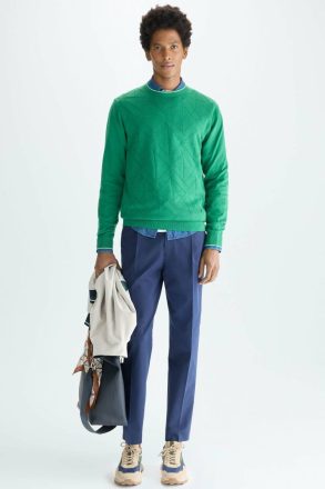 Origami Pima Cotton Sweater Purificacion Garci Green Sweatshirts Men - Image 4