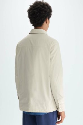 Outerwear Beige Men Mesh-Textured Technical Nylon Overshirt Purificacion Garci - Image 3