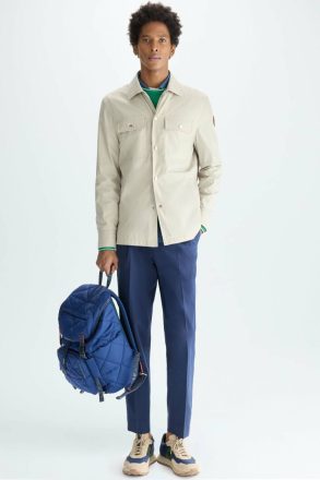 Outerwear Beige Men Mesh-Textured Technical Nylon Overshirt Purificacion Garci - Image 4