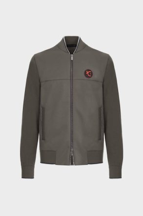 Outerwear Khaki Purificacion Garci Men Quilted Cotton Knit Bomber Jacket - Image 5