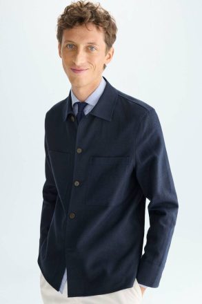 Outerwear Linen Cotton Textured Overshirt Purificacion Garci Navy Men - Image 2