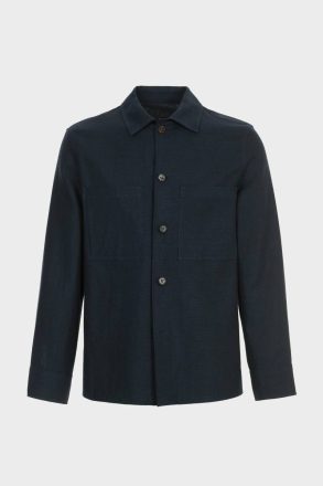 Outerwear Linen Cotton Textured Overshirt Purificacion Garci Navy Men - Image 5