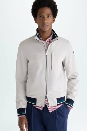 Outerwear Men Mesh-Textured Technical Jacket Purificacion Garci Stone