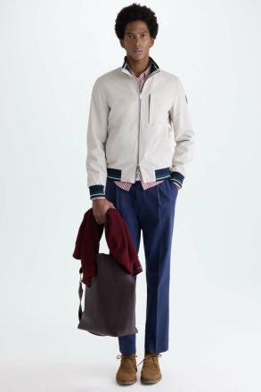 Outerwear Men Mesh-Textured Technical Jacket Purificacion Garci Stone - Image 4
