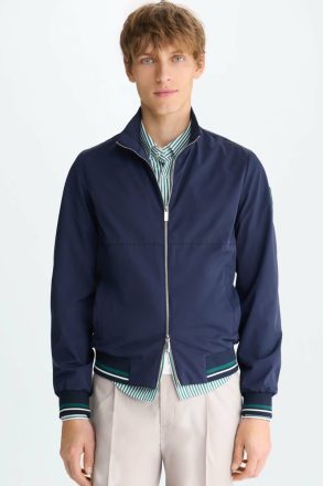 Outerwear Stretch Nylon Jacket Navy Purificacion Garci Men