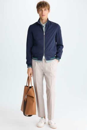 Outerwear Stretch Nylon Jacket Navy Purificacion Garci Men - Image 4