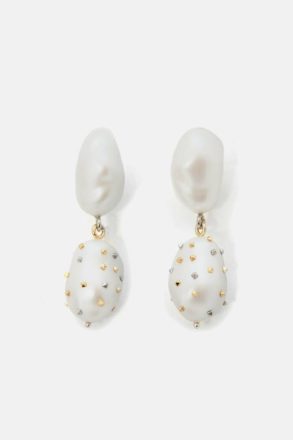 Pearl Vermeer Earrings Women Purificacion Garci Gold/Pearl