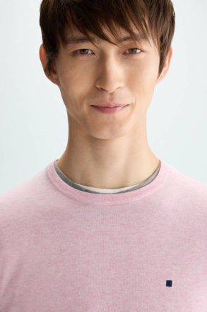 Pink Men Sweatshirts Purificacion Garci Cotton Crew-Neck Sweater - Image 2