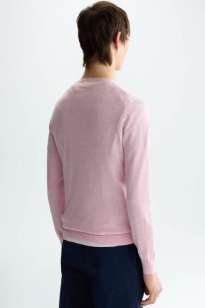 Pink Men Sweatshirts Purificacion Garci Cotton Crew-Neck Sweater - Image 3