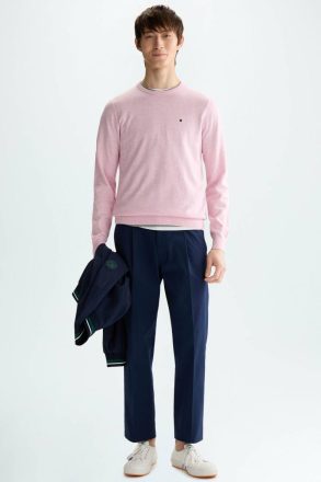 Pink Men Sweatshirts Purificacion Garci Cotton Crew-Neck Sweater - Image 4
