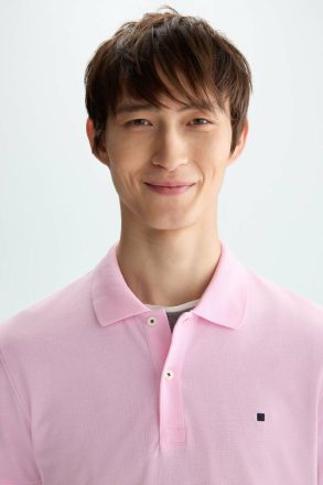 Pink Purificacion Garci Polo Shirts Piqué Polo Shirt Men - Image 2
