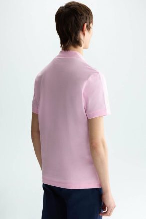 Pink Purificacion Garci Polo Shirts Piqué Polo Shirt Men - Image 3