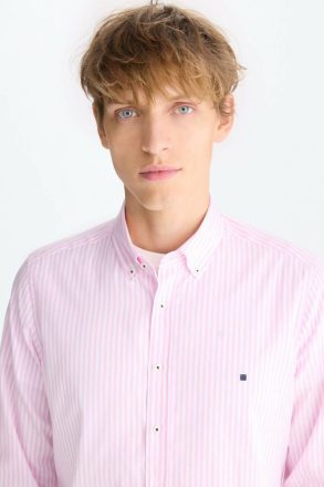 Pink/White Shirts Candy Stripe Poplin Shirt Men Purificacion Garci - Image 2