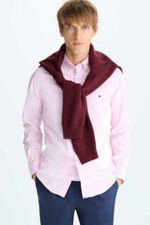 Pink/White Shirts Candy Stripe Poplin Shirt Men Purificacion Garci