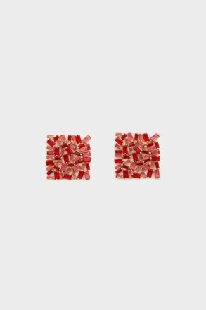 Pink Women Rectangles Earrings Earrings Purificacion Garci