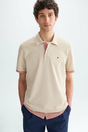 Piqué Double Polo Shirt Purificacion Garci Men Polo Shirts Beige