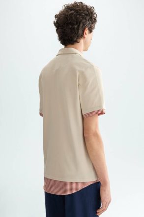 Piqué Double Polo Shirt Purificacion Garci Men Polo Shirts Beige - Image 3