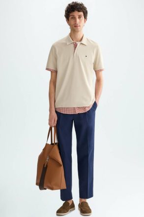 Piqué Double Polo Shirt Purificacion Garci Men Polo Shirts Beige - Image 4