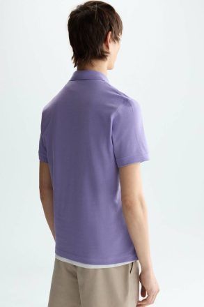 Piqué Polo Shirt Polo Shirts Men Purificacion Garci Purple - Image 3