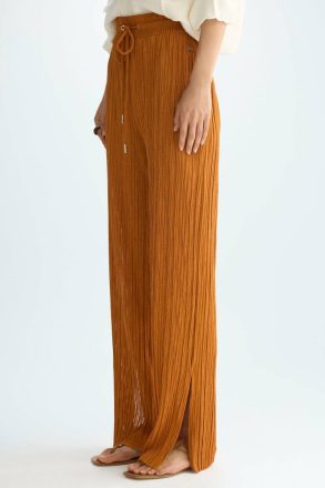 Pleated Jersey Straight-Leg Trousers Trousers Women Rust Purificacion Garci