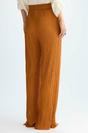 Pleated Jersey Straight-Leg Trousers Trousers Women Rust Purificacion Garci - Image 3