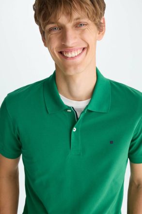 Polo Shirts Purificacion Garci Men Piqué Slim Fit Polo Shirt Green - Image 2