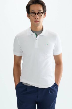 Polo Shirts Purificacion Garci Men White Piqué Slim Fit Polo Shirt