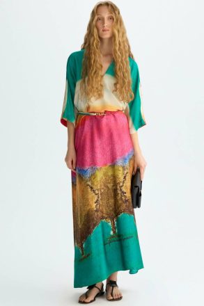 Print Twill Oversize Dress Purificacion Garci Dresses Green/Multicolor Women