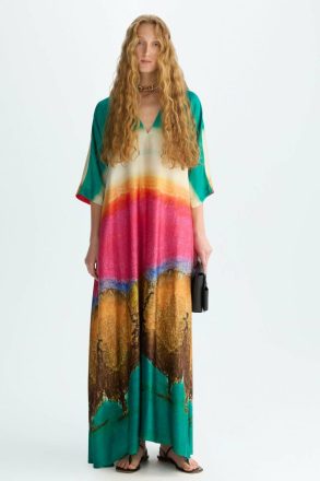 Print Twill Oversize Dress Purificacion Garci Dresses Green/Multicolor Women - Image 4