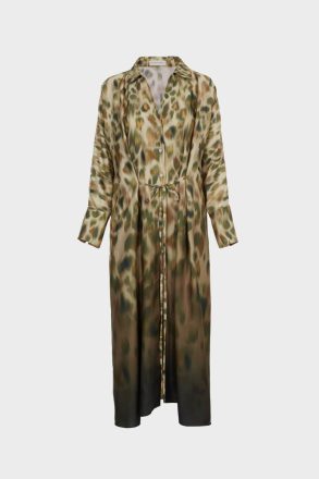 Print Twill Oversize Midi Shirt Dress Khaki/Beige/Brown Dresses Women Purificacion Garci - Image 5