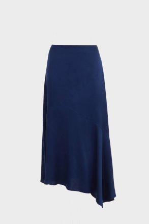 Purificacion Garci Asymmetric Satin A-Line Skirt Women Navy Evening - Image 4