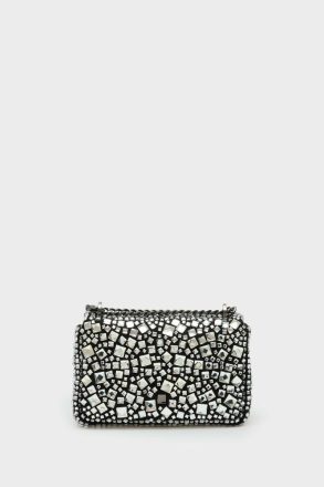 Purificacion Garci Black/Crystal Shoulder Bags Homenaje Acolchado Crossbody Bag Women - Image 4