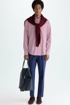 Purificacion Garci Burgundy Shirts Candy Stripe Poplin Shirt Men - Image 5