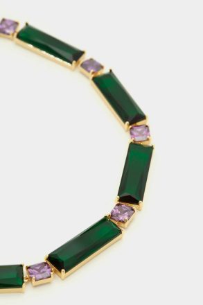 Purificacion Garci Cocktail Necklace Green/Purple Crystal Women - Image 2